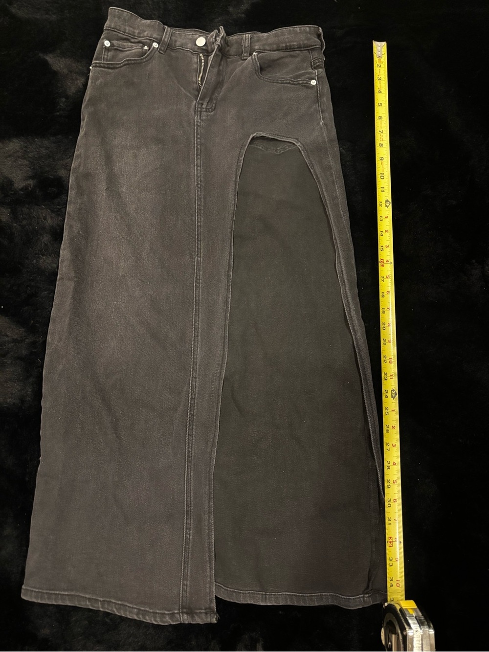 Fashion Nova Black High-Slit Maxi Skirt